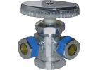 Lasco 3-Way Iron Pipe x Compression Angle Valve 1/2&quot; IP Inletx3/8&quot;C Outletx3/8&quot; C Outlet