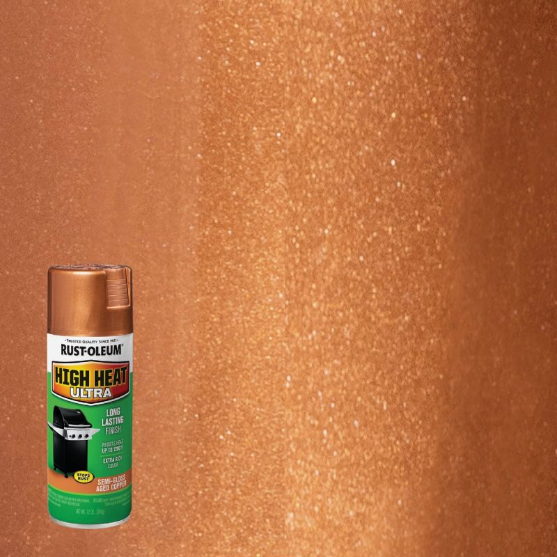 Rust-Oleum Ultra High Heat Spray Paint Enamel Aged Copper, 12 Oz.