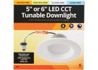 LED CCT Tunable Downlight with Baffle Trim 5 In./6 In., White