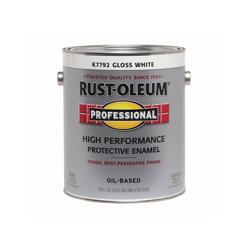 RUST-OLEUM PROFESSIONAL K7792402 Protective Enamel, Gloss, White, 1 gal Can White