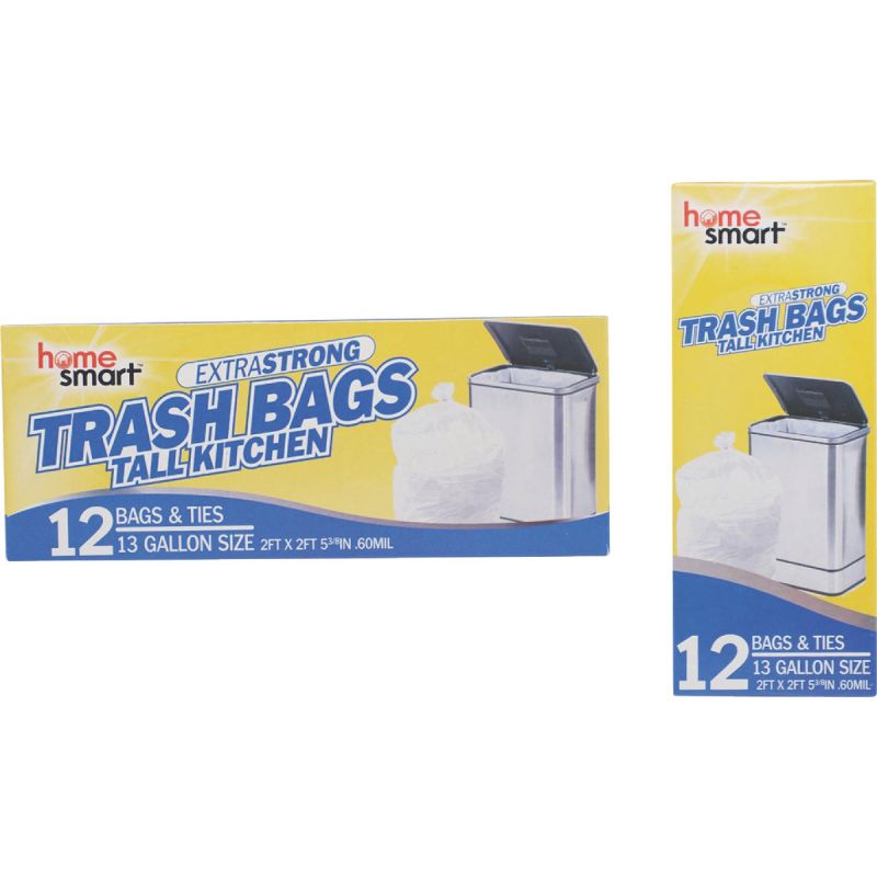 Home Smart Trash Bag 12 Gal., White (Pack of 12)