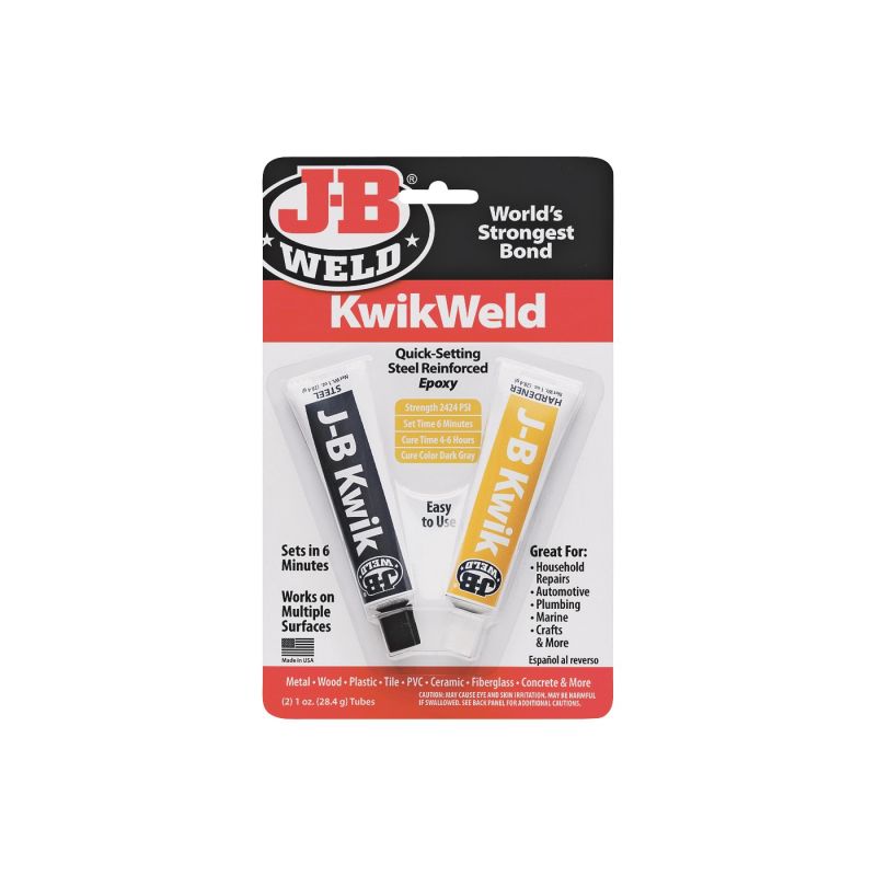 J-B Weld 8276 Cold Weld Epoxy, Dark Gray, Solid, 1 oz, Tube Dark Gray