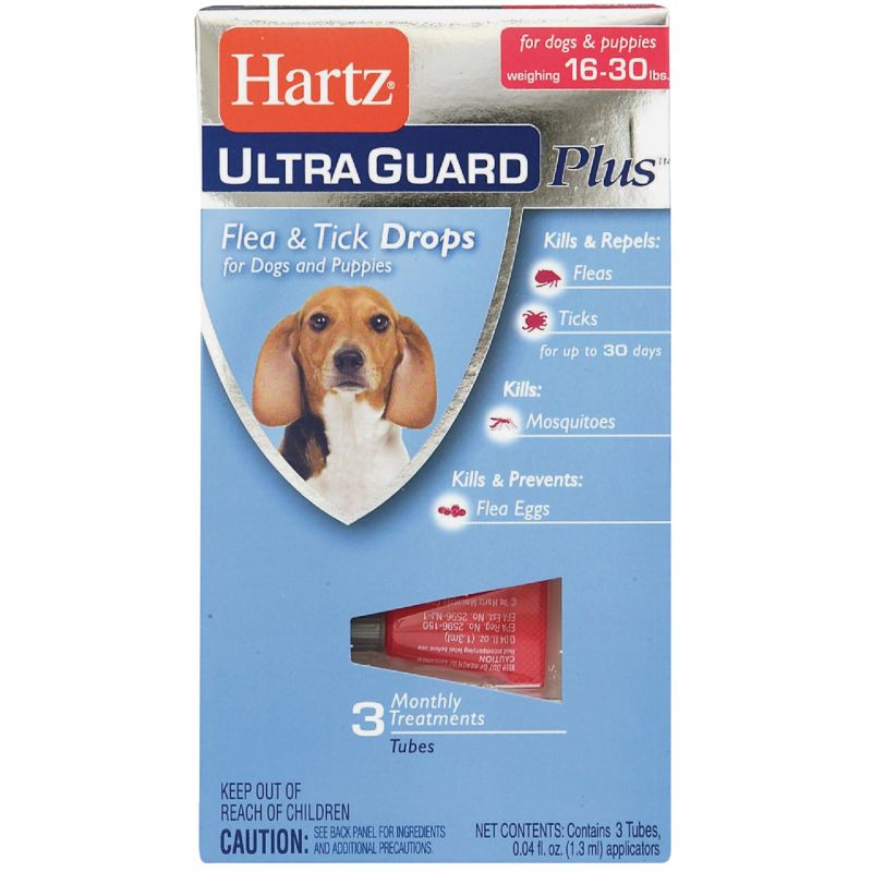 Hartz UltraGuard Plus Flea &amp; Tick Treatment Drops For Dogs 0.04 Oz., Drops