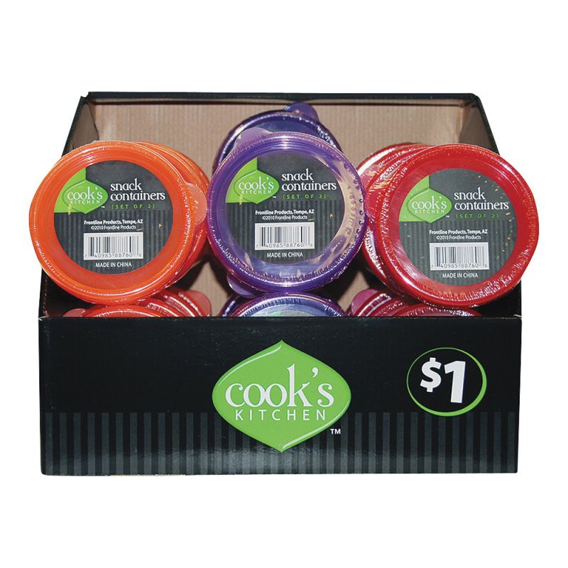 Cook&#039;s Kitchen 8860 Snack Container, 8 oz Capacity, Bright Orange 8 Oz, Bright Orange