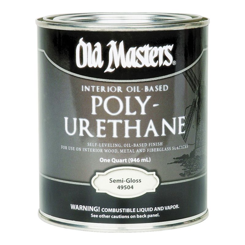 Old Masters 49504 Polyurethane, Semi-Gloss, Liquid, Clear, 1 qt, Can Clear