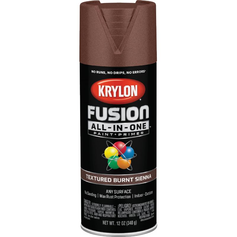 Krylon Fusion All-In-One Spray Paint &amp; Primer Burnt Sienna, 12 Oz.