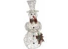 Alpine Gold Mesh Snowman LED Lighted Decoration 10 In. W. X 36 In. H. X 15 In. L.