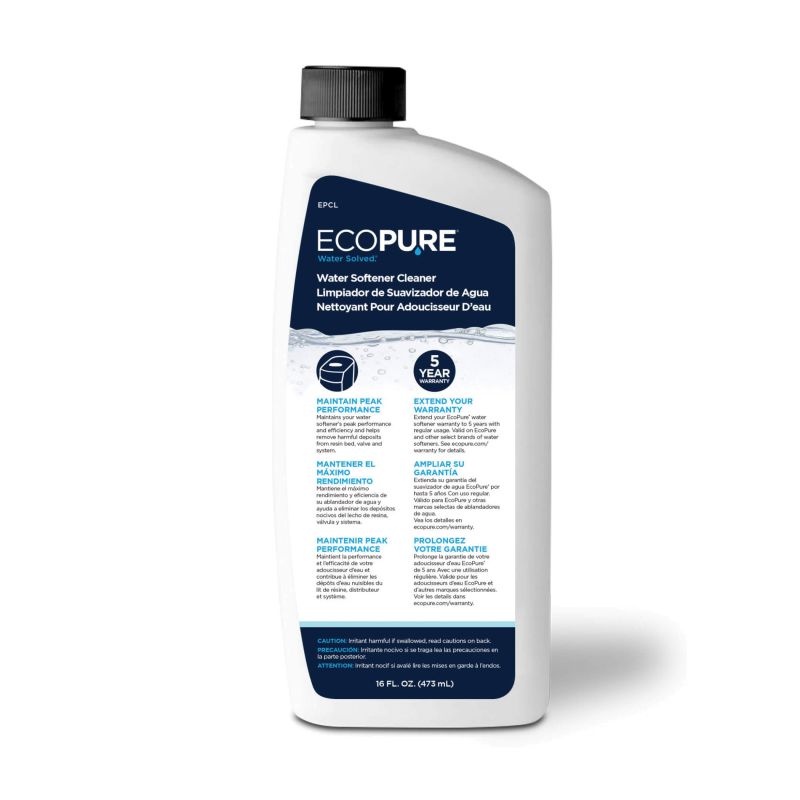 Ecopure EPCL Water Softener Cleaner, 16 oz, Liquid, Characteristic Clear