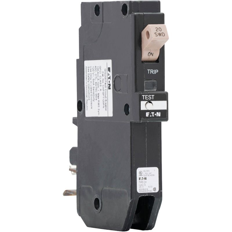 Eaton CH Plug On Neutral GFCI Breaker 20
