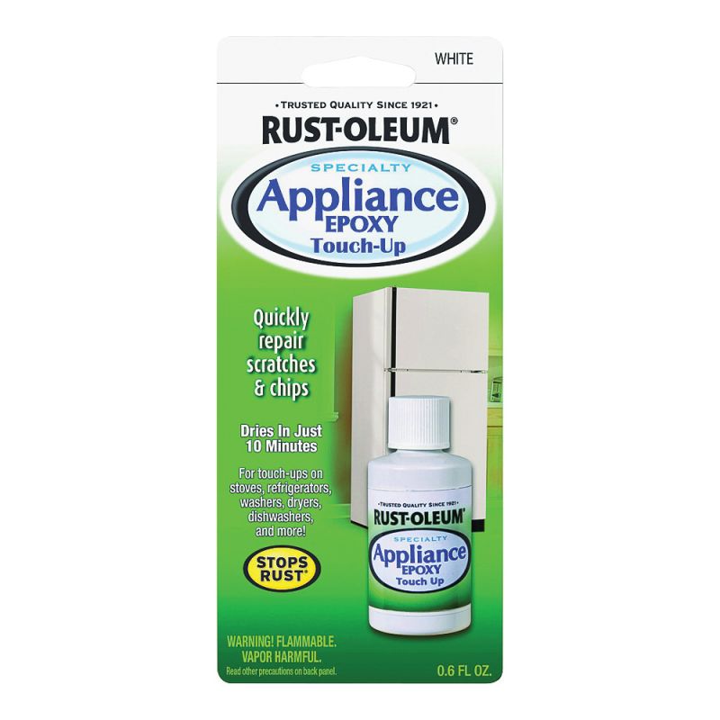 Rust-Oleum 203000 Appliance Touch Up Paint, Solvent-Like, White, 0.6 oz, Bottle White