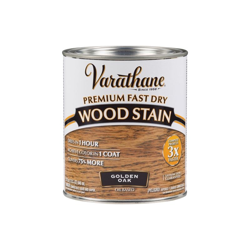 Varathane 262003 Wood Stain, Golden Oak, Liquid, 1 qt, Can Golden Oak