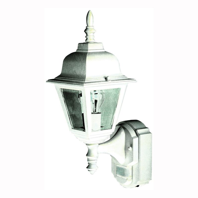 Heath Zenith Dualbrite Series HZ-4191-WH Motion Activated Decorative Light, 120 V, 100 W, Incandescent Lamp, White White
