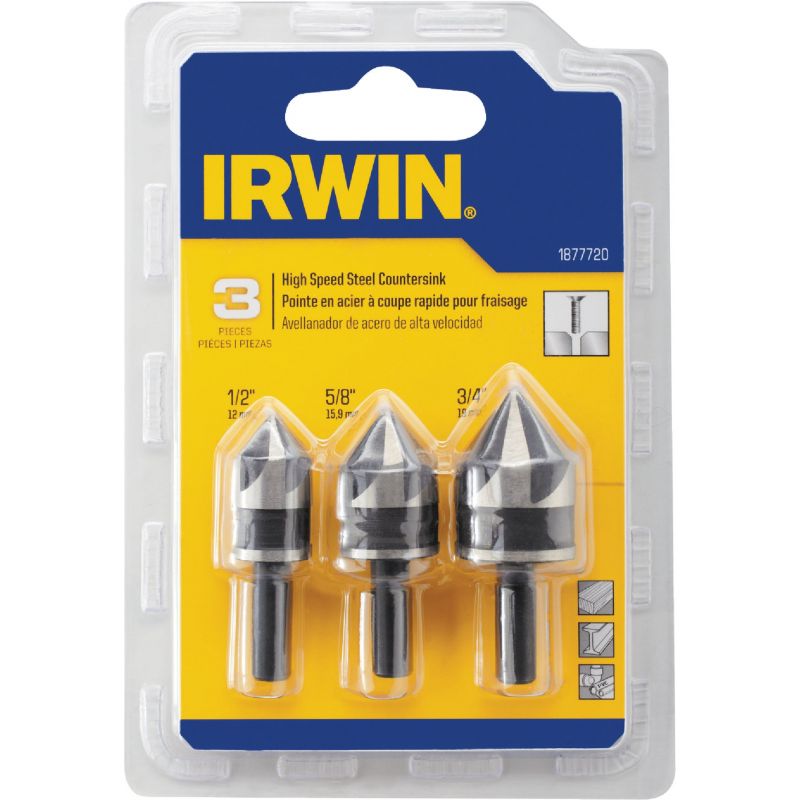 Irwin 3-Piece Black Oxide Metal Countersink Bit Set