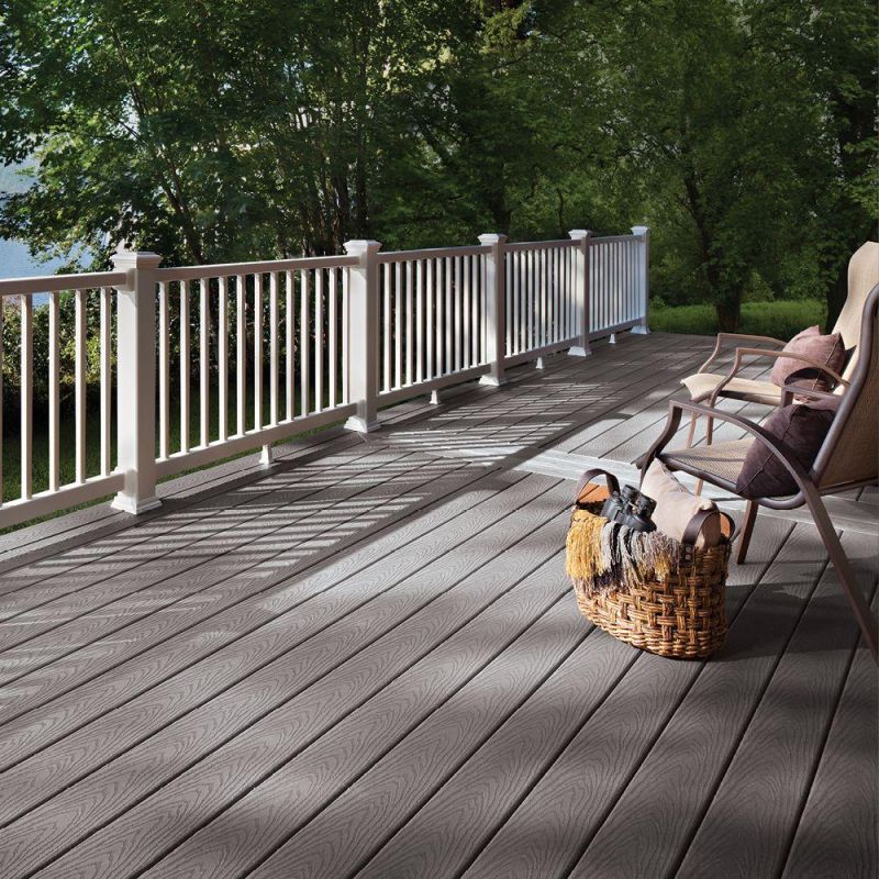 Trex 1&quot; x 6&quot; x 16&#039; Select Pebble Grey Grooved Edge Composite Decking Board
