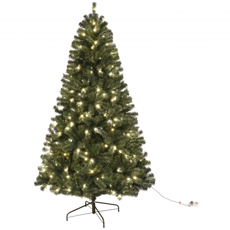 Hometown Holidays 61913 Sheared Tree, 12 ft H, Noble Fir Family, 120 W, LED Bulb, Clear Light