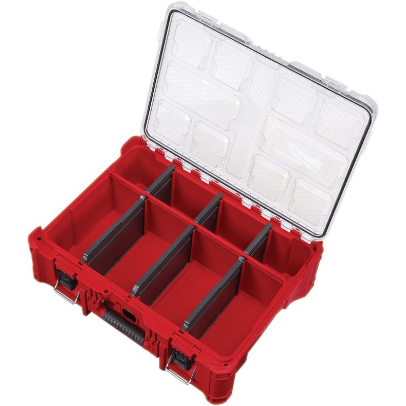 Milwaukee PACKOUT Deep Organizer Toolbox 50 Lb., Black/Red