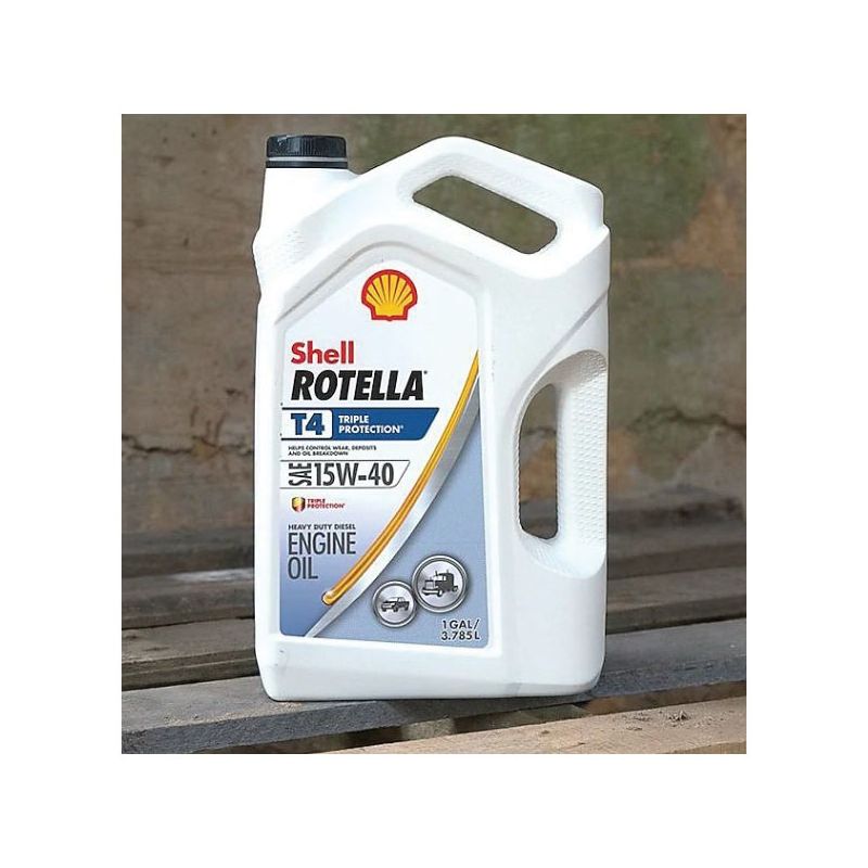 Shell Rotella 550045126 Diesel Motor Oil, 15W-40, 1 gal Amber/Clear