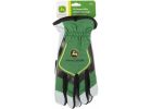 John Deere Leather Work Gloves L, Green &amp; Gray