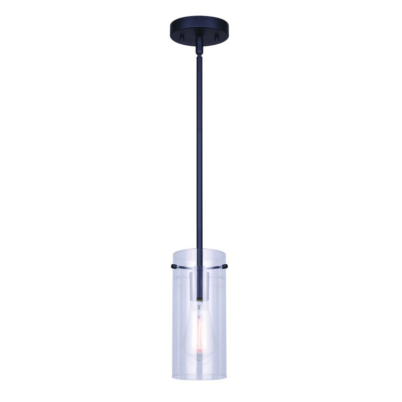 Canarm JONI IPL759A01BK Pendant Light, 120 V, 100 W, 1-Lamp, Type A Lamp, Metal Fixture, Black Fixture