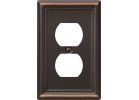 Amerelle Chelsea Stamped Steel Outlet Wall Plate Aged Bronze