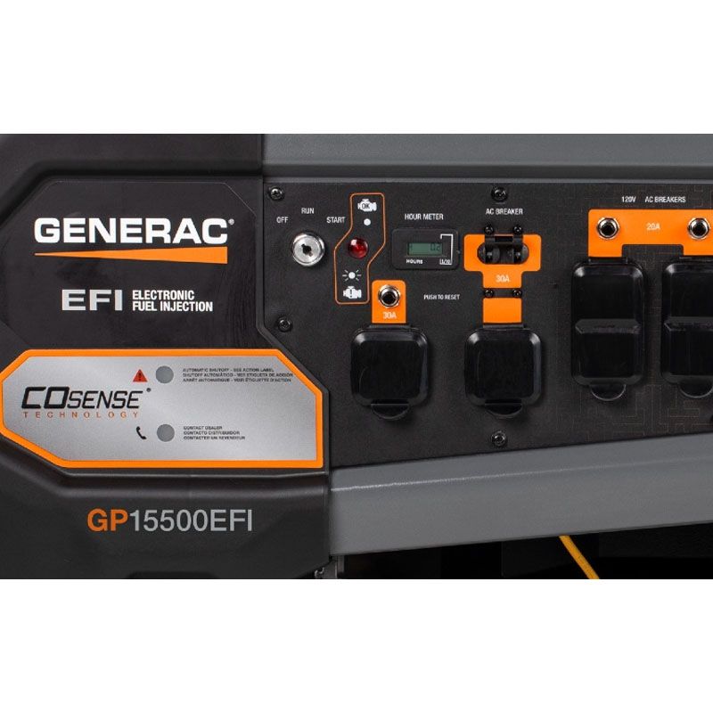 Generac GP Series 7705-0 Portable Generator, 120/240 V, 19,300 W Output, Gasoline, 14.2 gal Tank, Electric Start 14.2 Gal