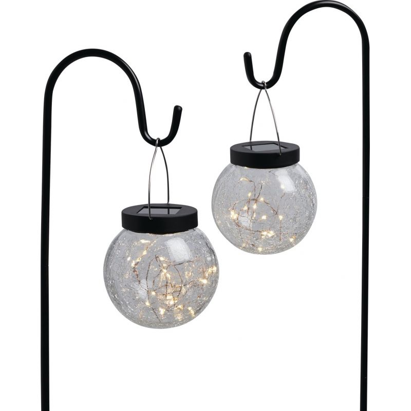 Outdoor Expressions Hanging Solar Stake Light 2-Pack White