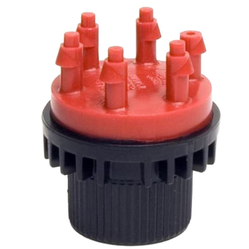 Rain Bird MANIF2PK Manifold, 1/2 in Connection, FPT x Barb, 6 -Port, 1/4 in Tubing, Plastic, Red Red