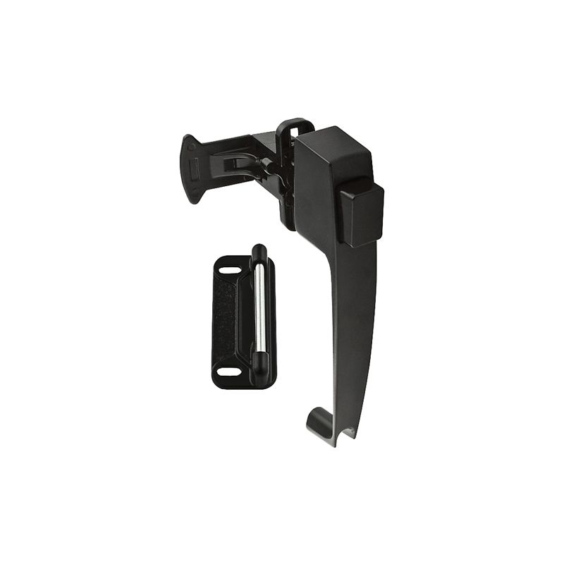 National Hardware V1313 Series N185-462 Pushbutton Latch, Zinc, 5/8 to 2 in Thick Door Black