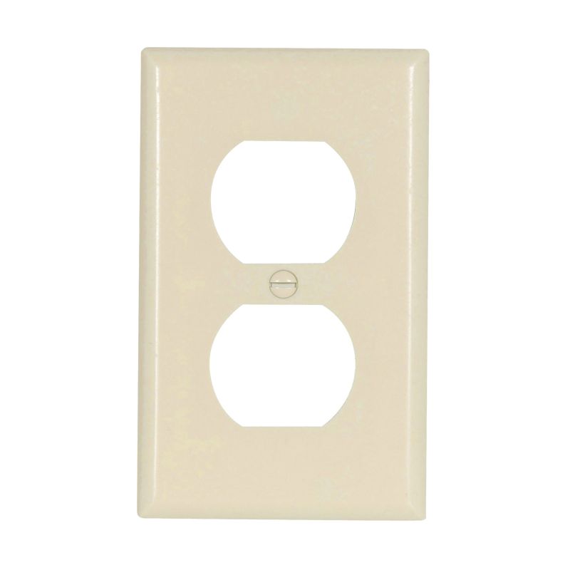 Eaton Wiring Devices 2132LA-BOX Receptacle Wallplate, 4-1/2 in L, 2-3/4 in W, 1 -Gang, Thermoset, Light Almond Light Almond