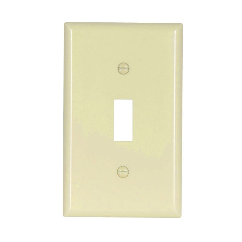 Eaton Wiring Devices 2134LA-BOX Wallplate, 4-1/2 in L, 2-3/4 in W, 1 -Gang, Thermoset, Light Almond, High-Gloss Light Almond