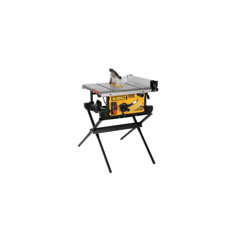 DeWALT DWE7491X Table Saw with Scissor Stand, 120 VAC, 15 A, 10 in Dia Blade, 5/8 in Arbor, 4800 rpm Speed Yellow