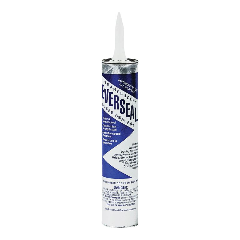 Surebond SB-190 Adhesive Sealant, Paste, Hydrocarbon, Translucent, 10.3 oz Cartridge Translucent