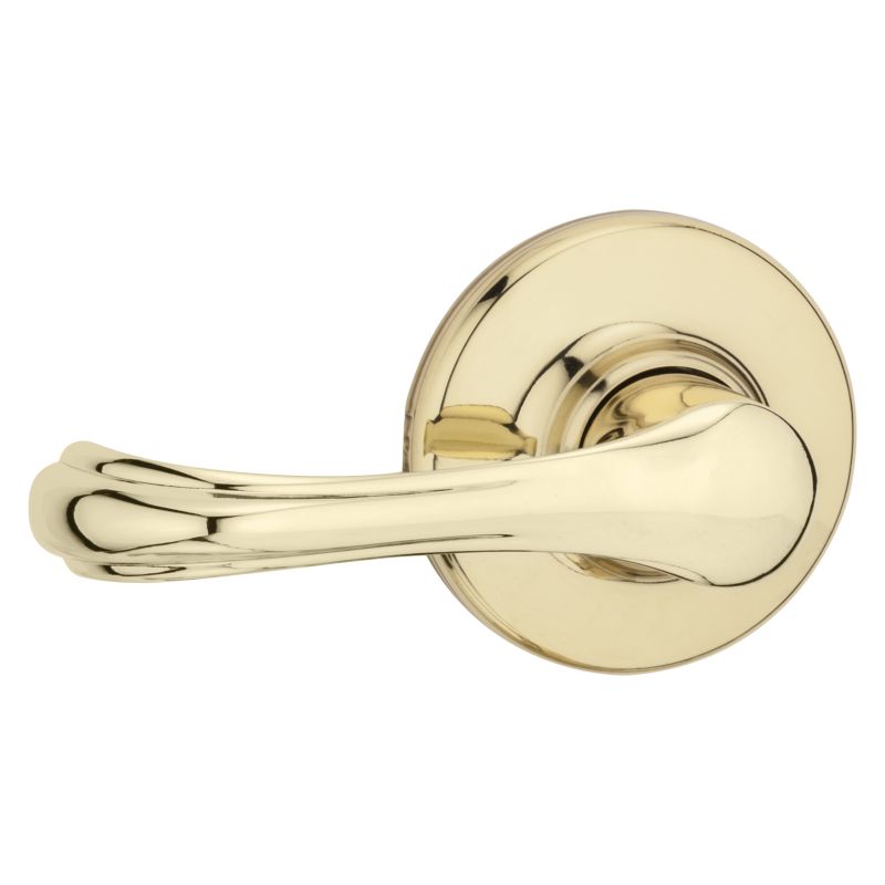 Kwikset 200DNL 3 Passage Lever, Non-Locking Lock, Polished Brass, Zinc, Residential, Reversible Hand, 3 Grade