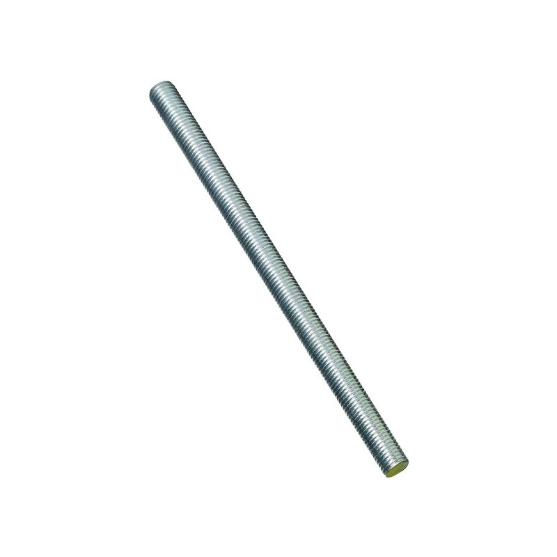 Stanley Hardware N179-374 Threaded Rod, 3/4-10 Thread, 12 in L, A Grade, Steel, Zinc, UNC Thread