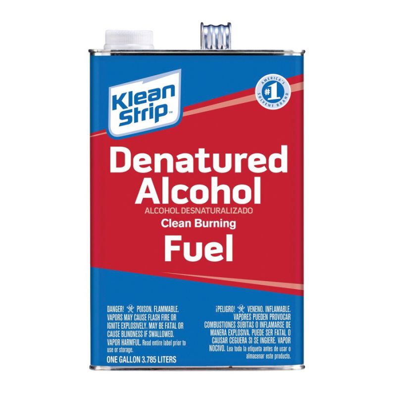Klean Strip GSL26 Denatured Alcohol Fuel, Liquid, Alcohol, Water White, 1 gal, Can Water White