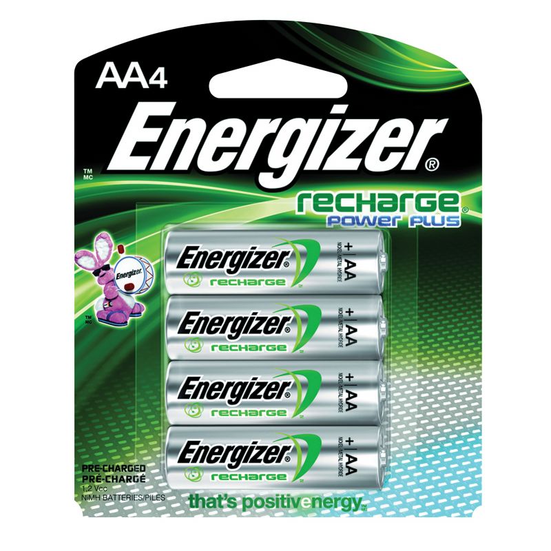 Energizer NH15BP-4 Battery, 1.2 V Battery, 2300 mAh, AA Battery, Nickel-Metal Hydride, Rechargeable, Black Black