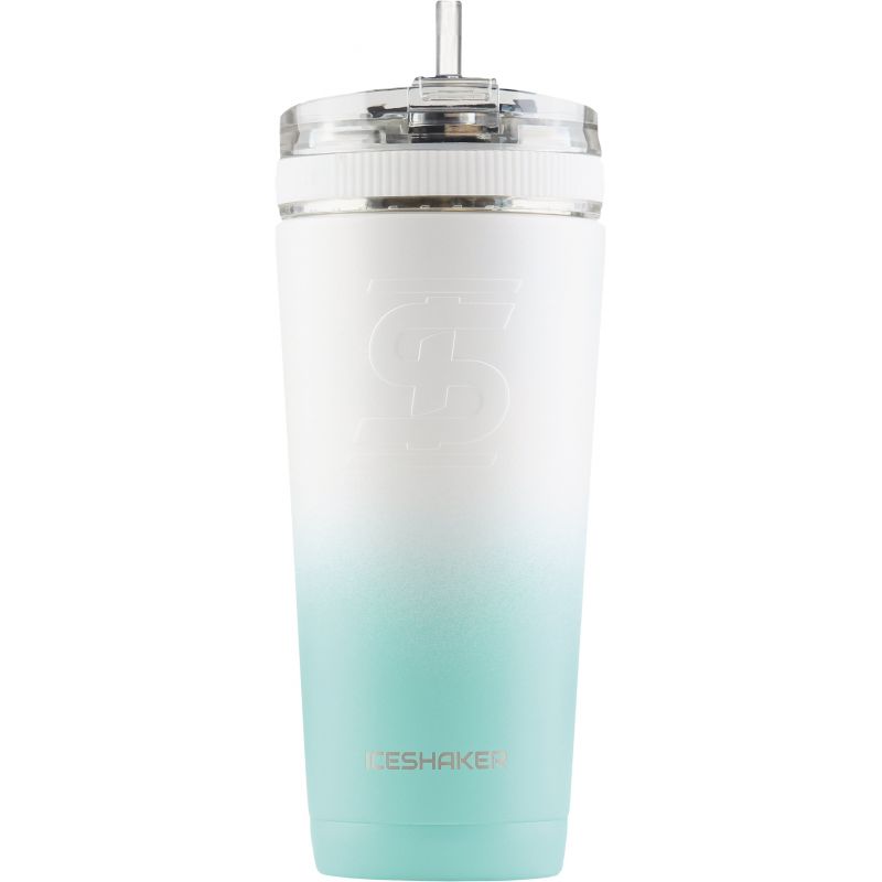 Ice Shaker Insulated Vacuum Flex Bottle 26 Oz., Mint &amp; White Ombre