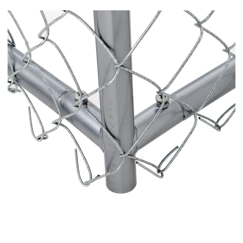 Lucky Dog CL 61028EZ Chain Link Kennel, 6-1/2, 10 ft OAL, 5, 8 ft OAW, 6 ft OAH, Steel, Galvanized