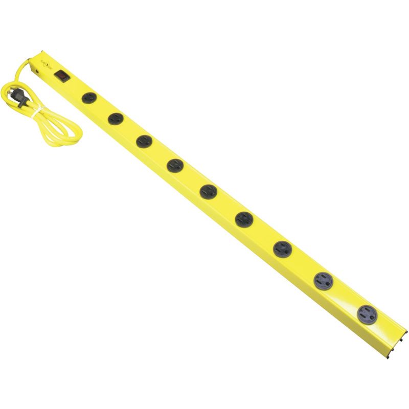 Yellow Jacket 9-Outlet Metal Power Strip Yellow, 15A