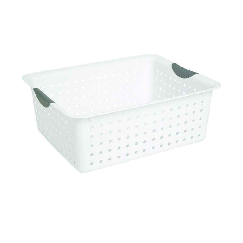 Sterilite Ultra 16268006 Storage Basket, 1.5 cu-ft Capacity, Plastic, White 1.5 Cu-ft, White