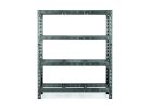 Gladiator GARS604TEG Rack Shelf, 7200 lb, 4-Shelf, 60 in OAW, 18 in OAD, 72 in OAH, Hammered Granite 7200 Lb, Hammered Granite
