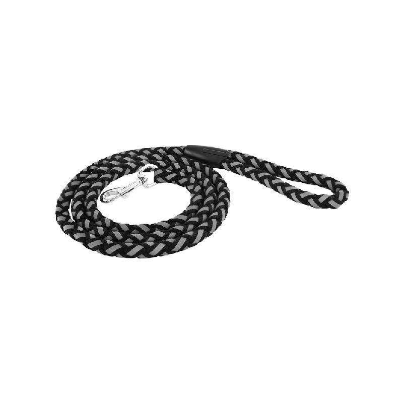 Ruffin&#039;It 80132-1 Reflective Safety Leash, 6 ft L, 5/8 in W, Nylon, Black, L Black