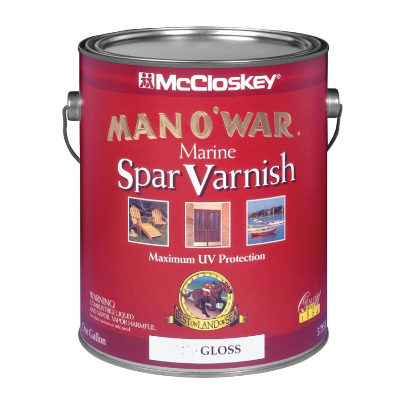 McCloskey Man O&#039; War 07 Marine Spar Varnish, Gloss, Liquid, 1 gal, Pail (Pack of 2)