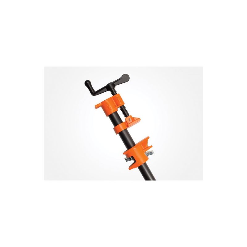 Pony 50 Pipe Clamp Fixture, Clamping Range: 3/4 in, Crank Handle, Steel, Black/Orange Black/Orange