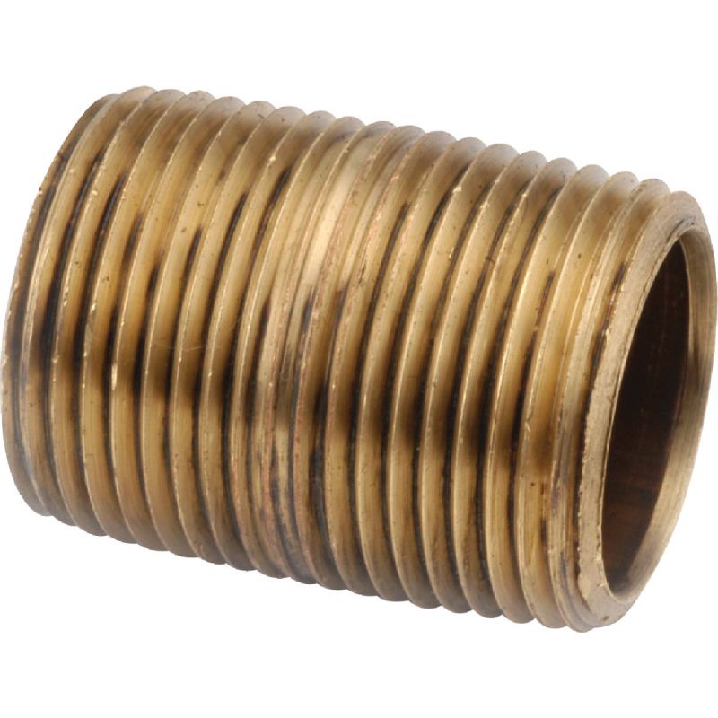 Anderson Metals Red Close Brass Nipple 3/8&quot; X Close