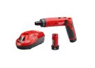 Milwaukee M4 2101-22 Screwdriver Kit, Battery Included, 4 V, 2 Ah, 1/4 in Chuck, Quick-Change Chuck