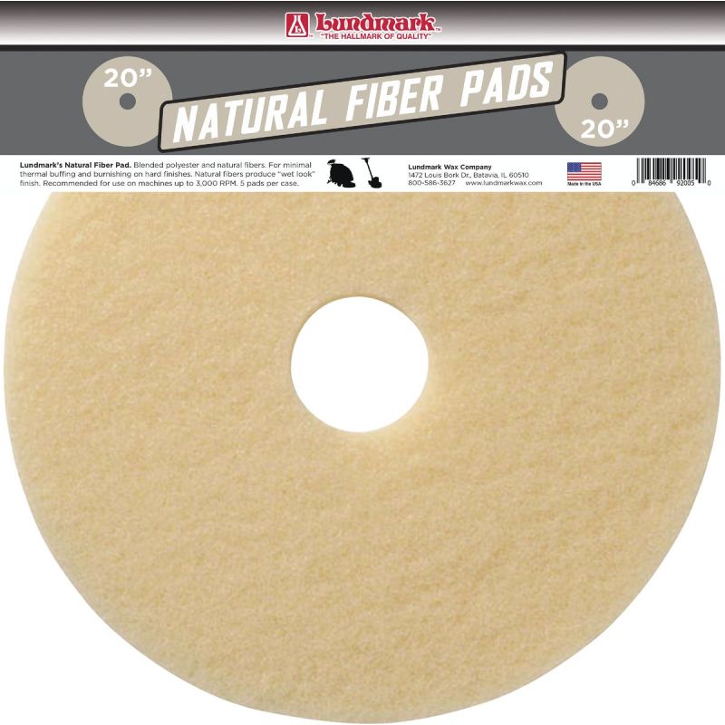 Lundmark Natural Blend Buffing Pad 20 In., Natural