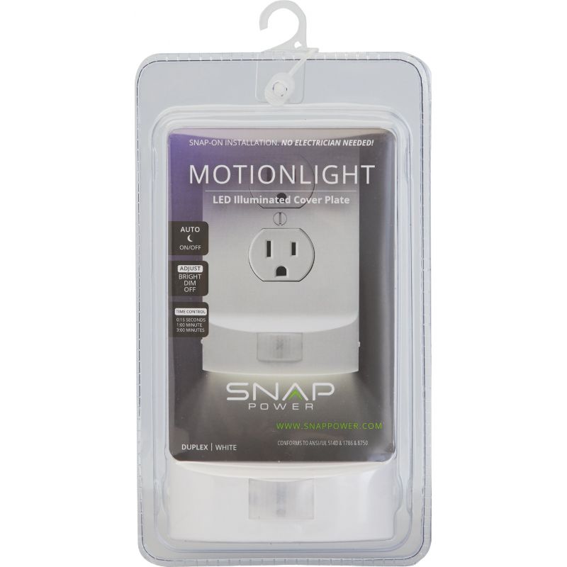 SnapPower MotionLight Outlet Wall Plate White