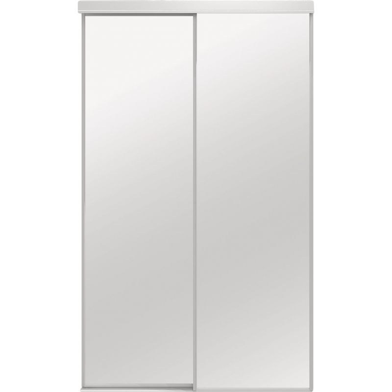 Colonial Elegance Economical Series Framed Mirrored Bypass Door White