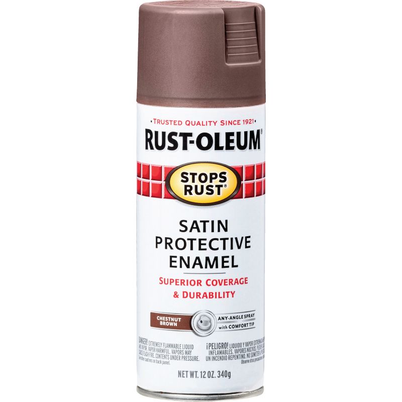 Rust-Oleum Stops Rust Protective Enamel Spray Paint 12 Oz., Chestnut Brown